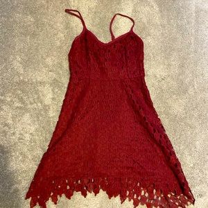 Burgundy Skull Pattern Dress